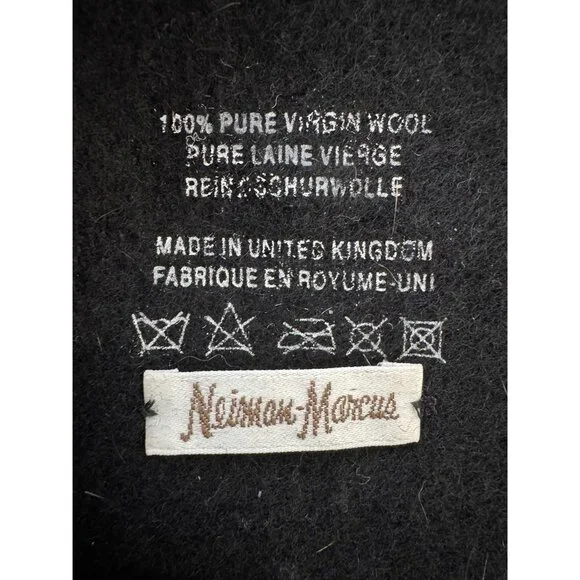 Neiman Marcus Black Wool Beret With Crown & Fleur-De-Lis Pins Made In UK Neiman Marcus Black Wool Beret With Crown & Fleur-De-Lis  main image 3